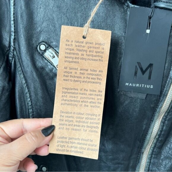 🩷 Mauritius, Women's Leather Jacket - Black. Size: 6 (US). NWT - Picture 7 of 16